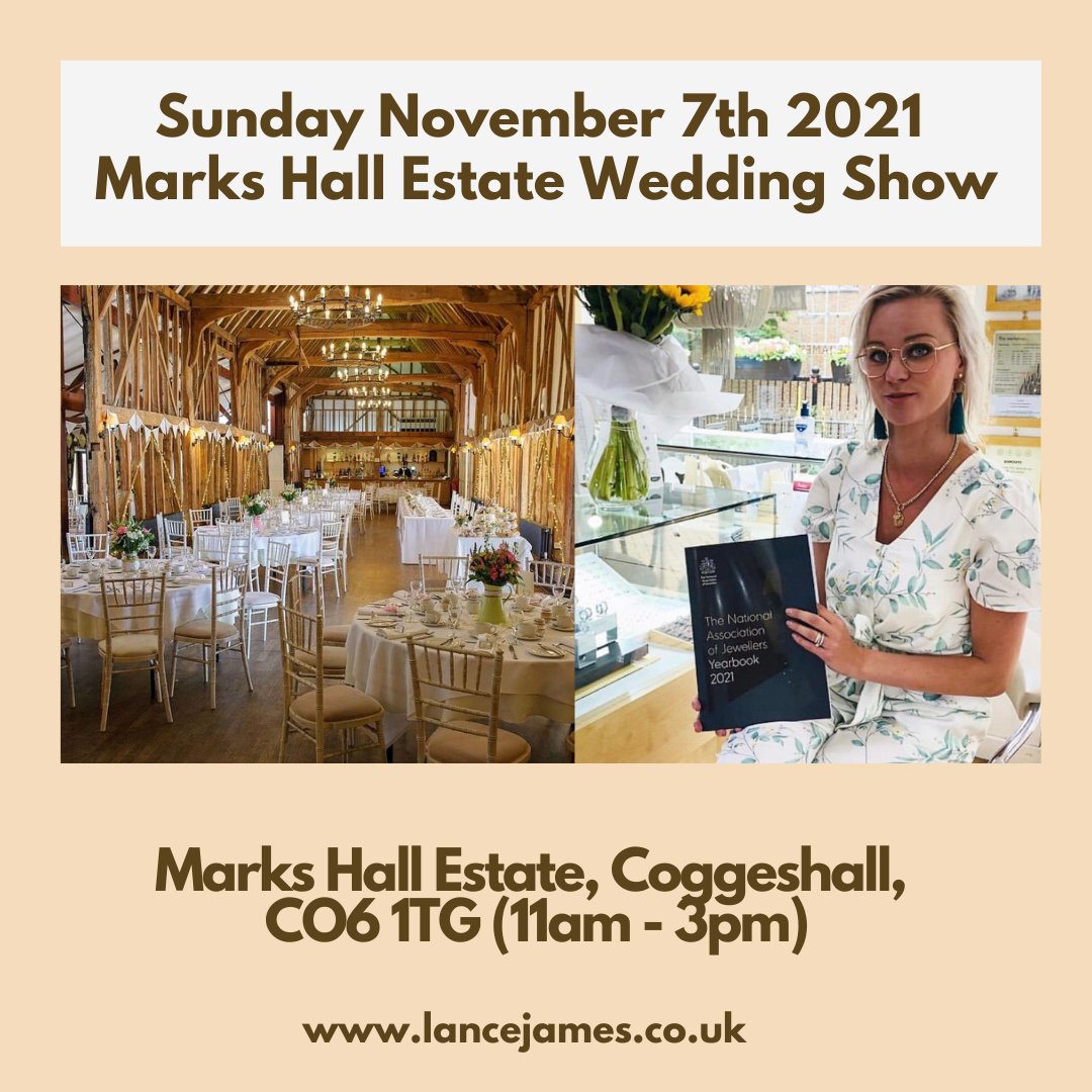 We will be at another fantastic wedding fair at Marks Hall Estate this November. 💎
Find us from 11am on November 7th and let us help you choose your dream #weddingrings. 💍

#weddingfair #weddingrings #markshall #weddingplanning #weddinghour #diamonds