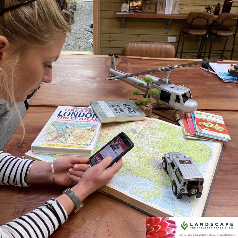 We’re heading north to Birmingham on 3-4 Nov 2021 for <a href="/LandscapeEvent/">LANDSCAPE - The Industry Trade Show</a> • Flo is busy planning our route. Join us in Hall 12 Stand G55. Guy will be talking about our viewscape.net apprenticeship initiative in the seminar tent on Thursday 4th. See you all there!