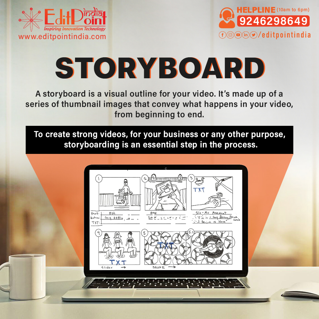 editpoint's tweet photo. STORYBOARD
A storyboard is a visual outline for your video. Itโs made up of a series of thumbnail images that convey what happens in your video, from beginning to end.
#EditPointIndia #Storyboard #Editors #AfterEffects #FinalCutPro #Editing #PostProduction https://t.co/ueT1Rb48z4