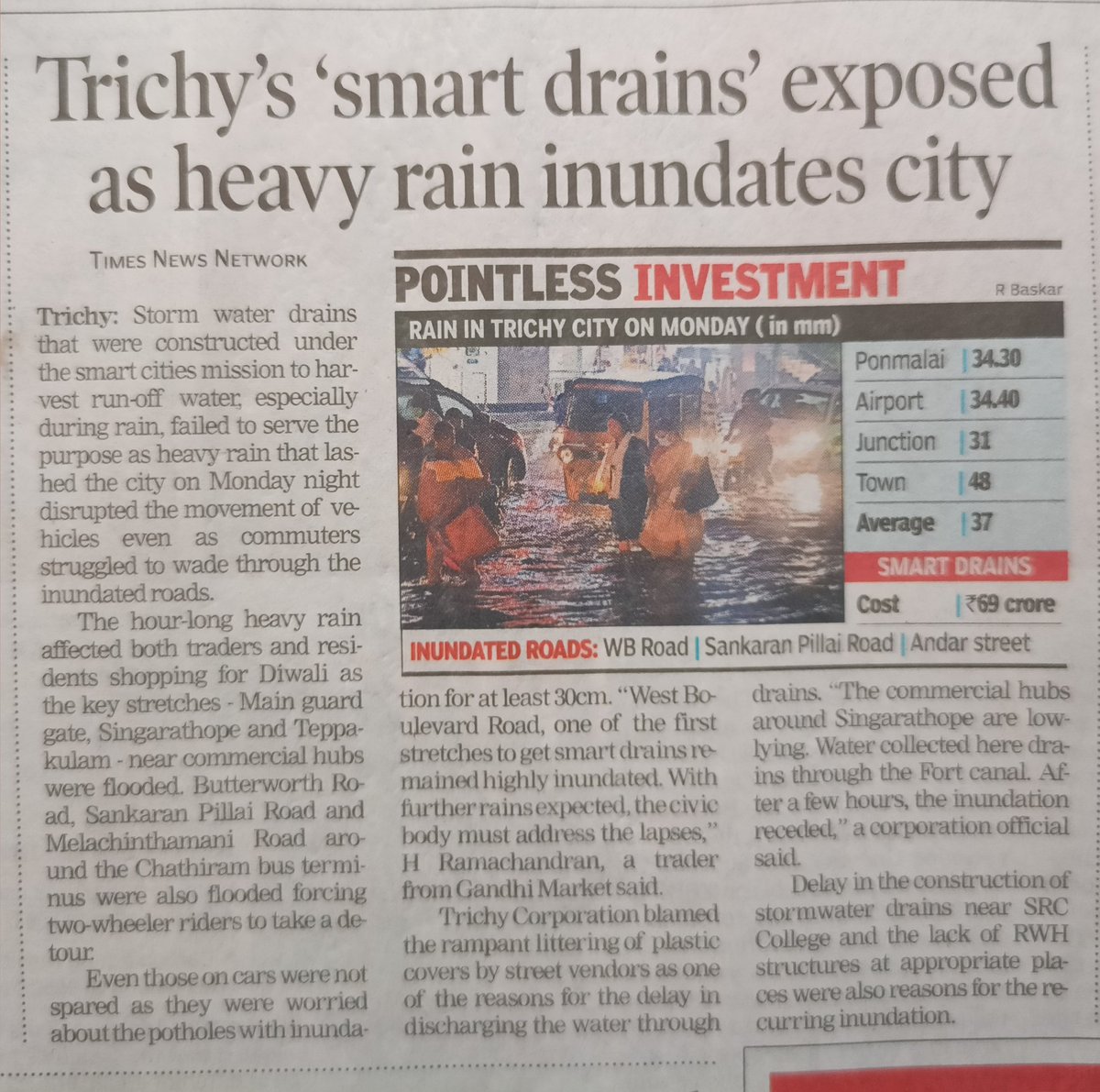 dkarthikTOI's tweet photo. #Trichy storm drains fail to serve when needed most. #TOI https://t.co/aqH1TBxeQn