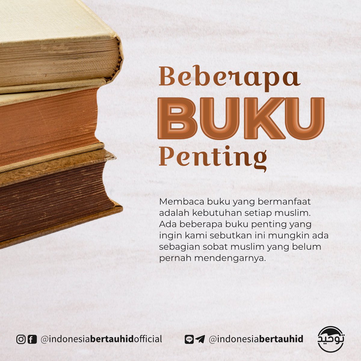 indonesiatauhid's tweet photo. Beberapa Buku Penting⁣
⁣
Membaca buku yang bermanfaat adalah setiap muslim. Ada beberapa buku penting yang ingin kami sebutkan ini mungkin ada sebagian sobat muslim yang belum pernah mendengarnya.⁣ https://t.co/hcEWUGvTiW