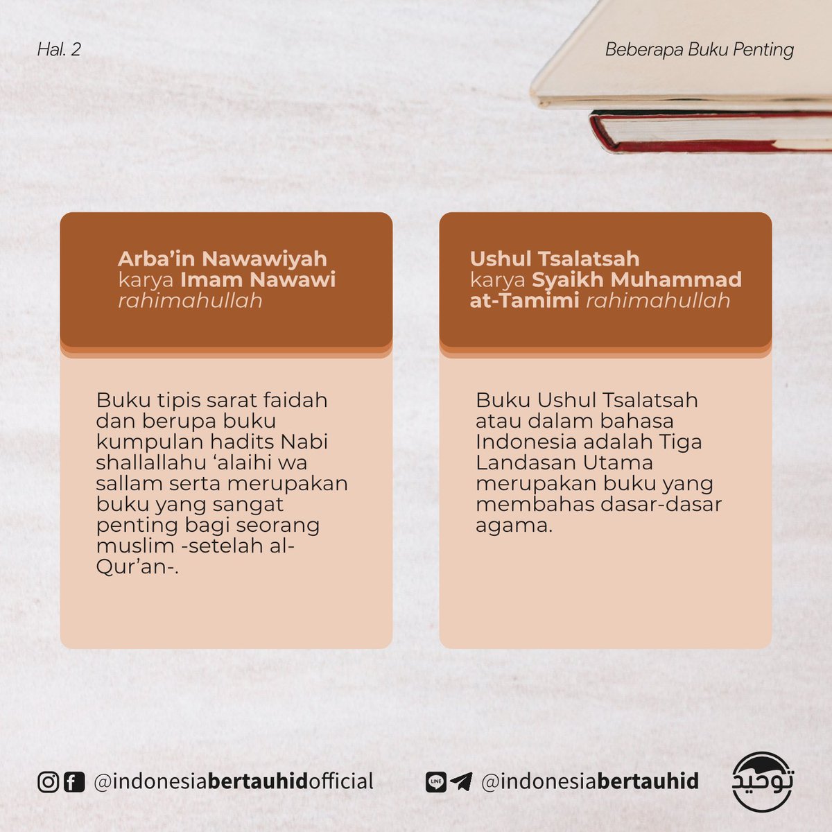indonesiatauhid's tweet photo. Beberapa Buku Penting⁣
⁣
Membaca buku yang bermanfaat adalah setiap muslim. Ada beberapa buku penting yang ingin kami sebutkan ini mungkin ada sebagian sobat muslim yang belum pernah mendengarnya.⁣ https://t.co/hcEWUGvTiW