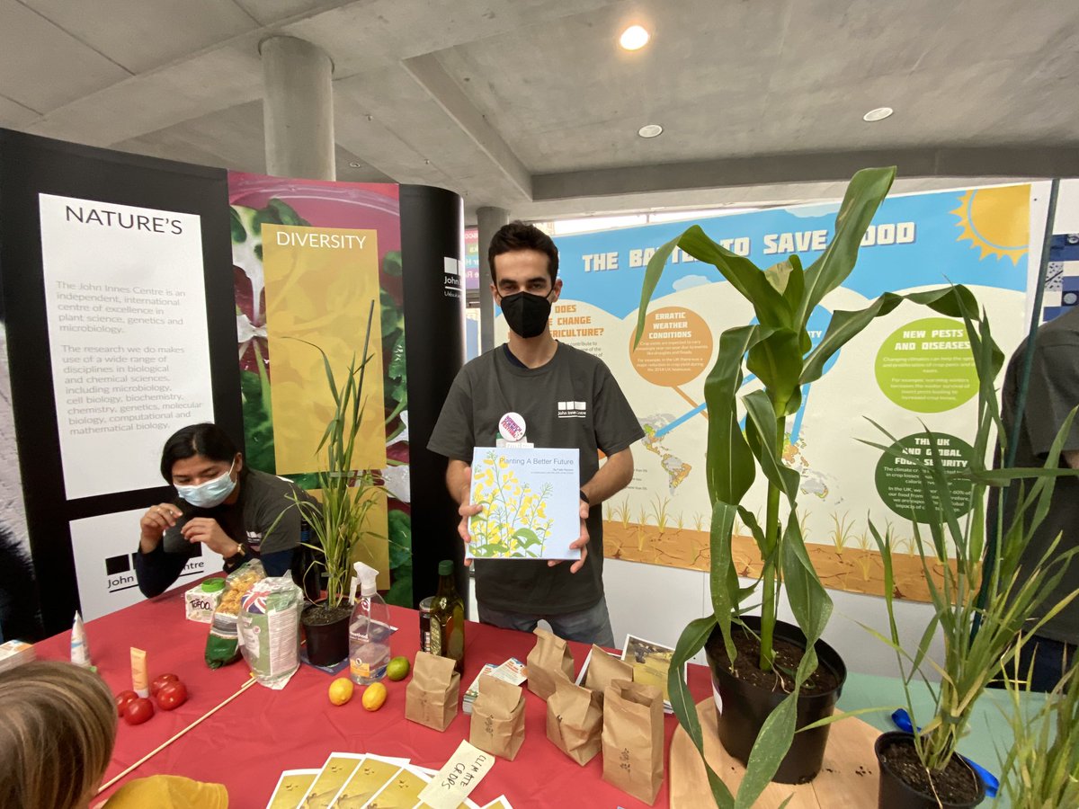 BRiC_ISP's tweet photo. The ⁦⁦@JohnInnesCentre⁩ stand “The Battle to Save Our Food” stand ⁦@NorwichSciFest⁩ is looking amazing. Definitely worth a visit. https://t.co/0Xjd8D9m9S