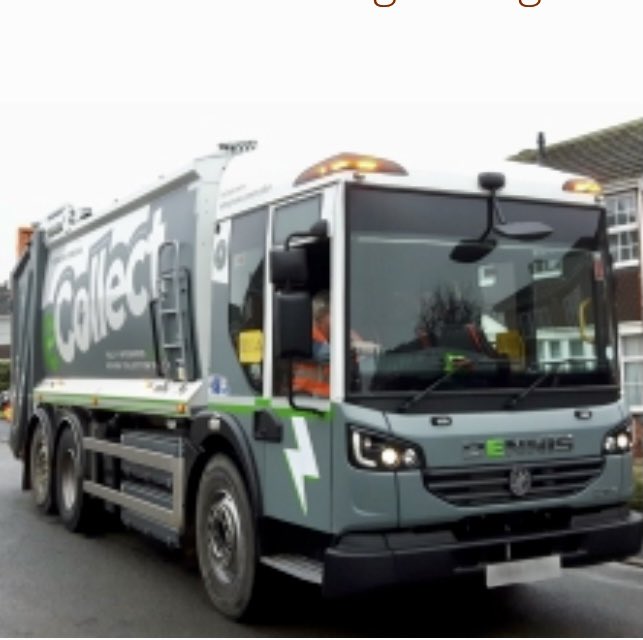 Nice to see the all-electric bin lorry on trial in Glenfield today