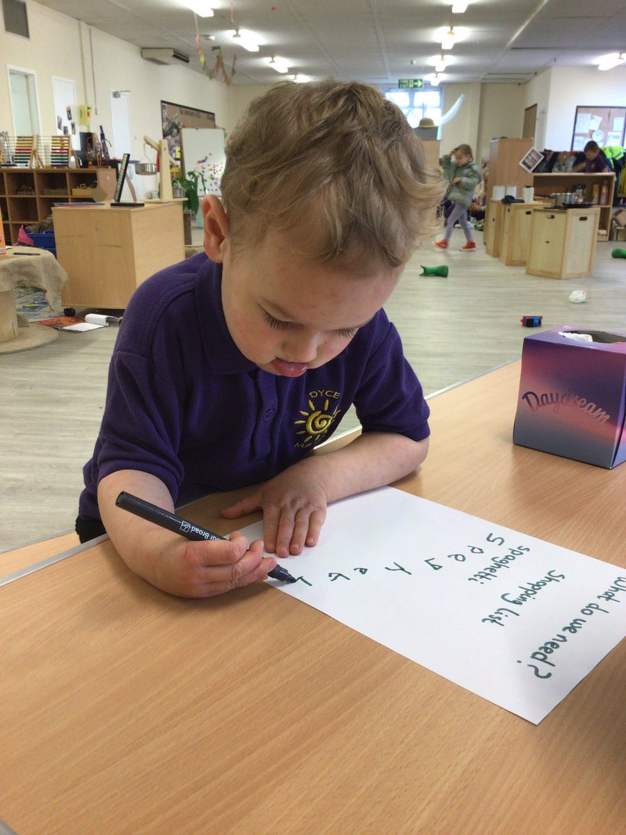 After making potions this morning, this little learner wanted to order different resources so he helped with the shopping list. #emergentliteracy #earlywriting #writingforareason #shoppinglists