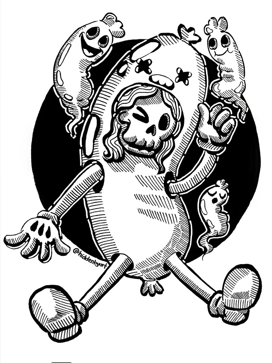 hiddenbyart's tweet photo. Spooky Streamer Sausage Skulliton Fan art of Ozfiz, queen of sausages on Twitch. Check out her making all the amazing art @Ozfiz_ especially if you need a Spark of inspiration to create something.
•
Materials: #sharpie #copicpens #tombowcaligraphypen https://t.co/sxH1ZcOZEb