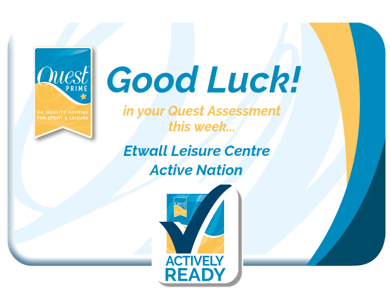 R_Directions's tweet photo. Good Luck!!
Wishing the team at Etwall Leisure Centre - @ActiveNationUK good luck on their Quest Prime (Recovery) Assessment today!!
Look out for the Quest 'Actively Ready' sticker on their door!
#Activelyready #Quest #QuestInLeisure #QuestPrime #ActiveNation https://t.co/0FHQK8l5d7