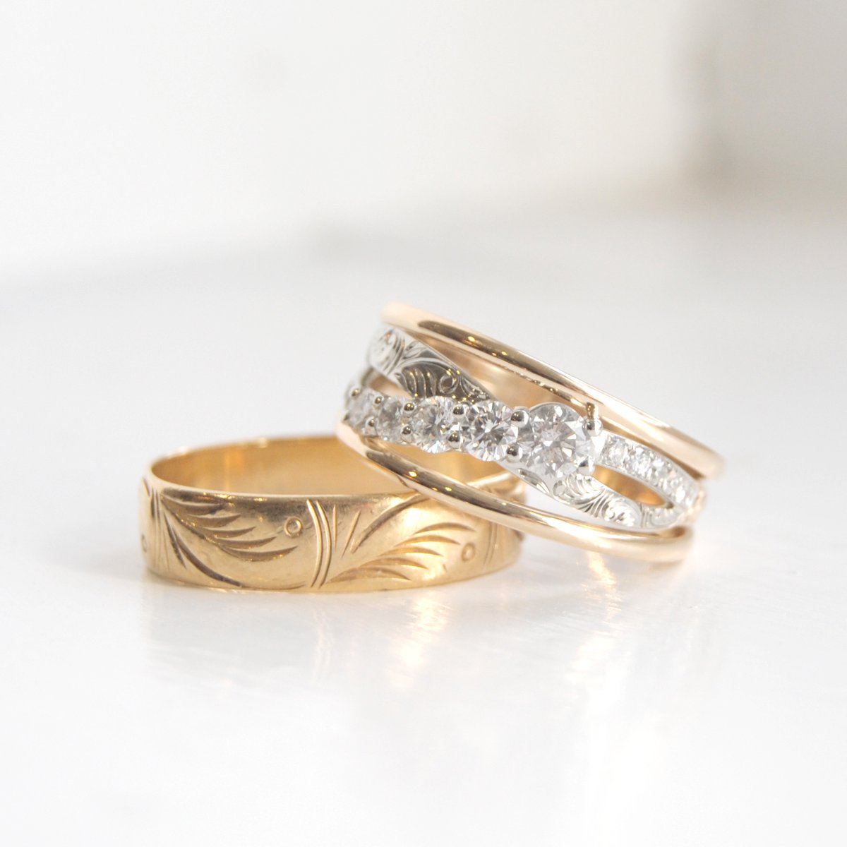 DanasGoldsmith's tweet photo. An eclectic mix of well-loved diamonds were used in this redesign so that our client “could smile at all of them in one place”.  A “gathering of some beautiful memories”. Let us tell YOUR story.

#designsatdanas #customdesign #customjewellery #canadianmade #customdesignprocess https://t.co/QDIzjAGga7