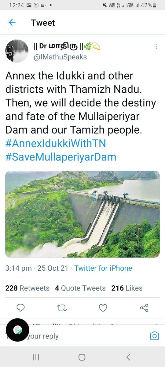 hiamditto's tweet photo. Shame on the people of tamil nadu lakhs of peoples life are at stake and you guys bargaining for land. One thing  i want to say is that learn to be a human🇮🇳
#DecommissionMullaperiyarDam
#Mullaperiyar
#shameontamilnadu https://t.co/nqx6EOAIbg