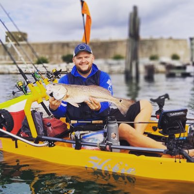 JoshAustin79's tweet photo. I caught my PB redfish the other day at 28”. Hell of a fight on a baitcaster. 

#hobie #hobiefishing #zman #zmanfishing https://t.co/A9hk1xBdb9