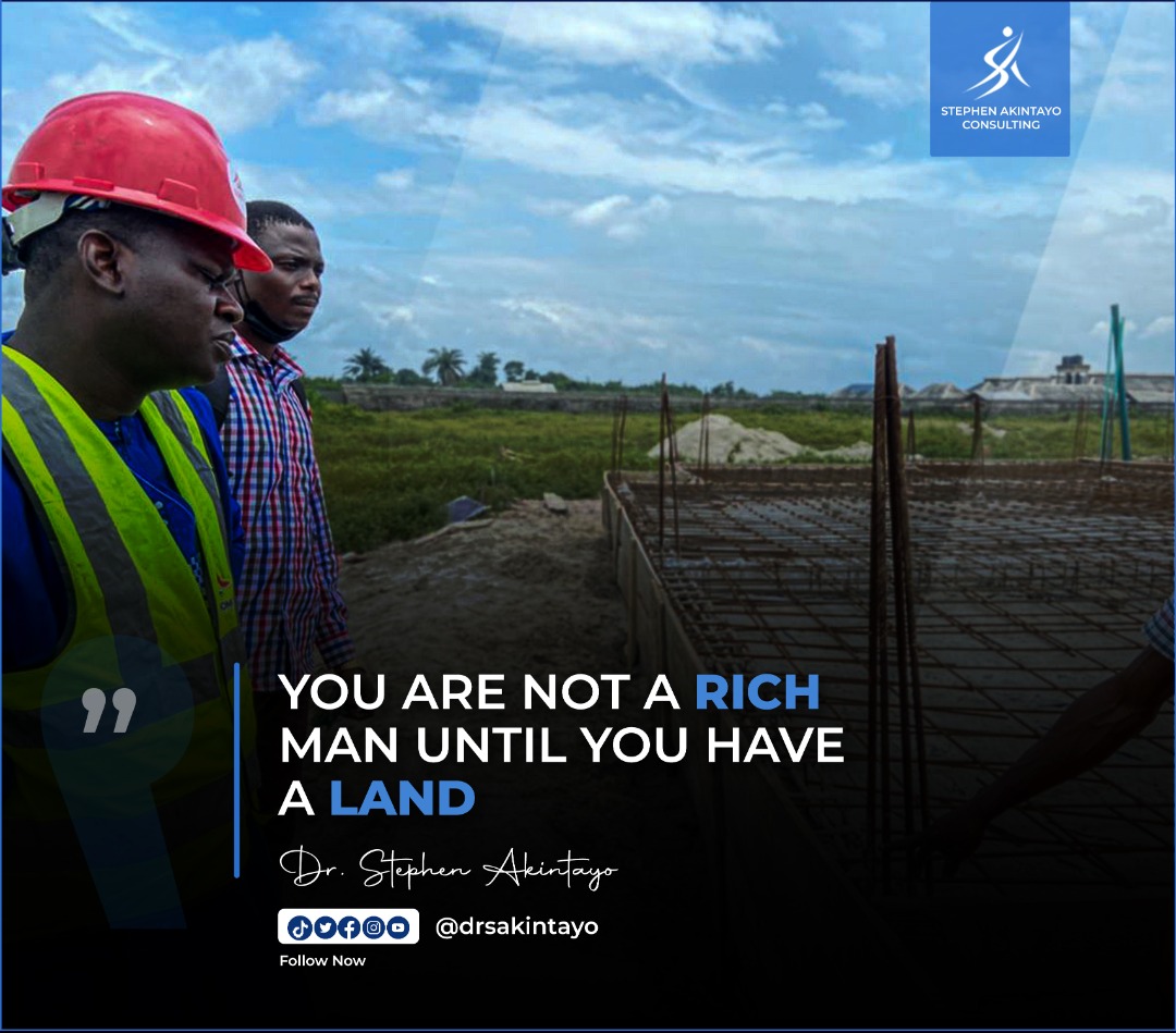 drsakintayo's tweet photo. Ladies and gentlemen,
If you love yourself and your family, make sure you invest in land.
Land is a lifetime asset.
Ignore this message at your loss.
Send a DM today if you're looking to buy a land or invest in real estate!
#land #realestate #wealth #lifetimeasset #cashflow https://t.co/7hnnti0tbS