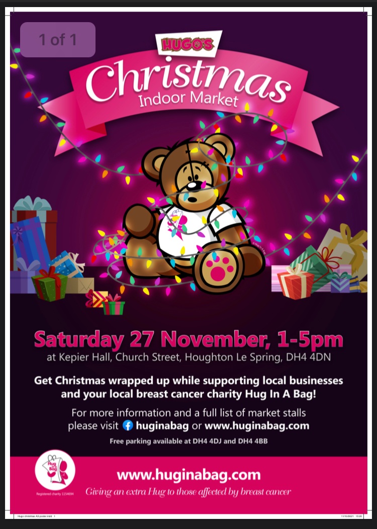 Huginabag's tweet photo. In case you missed it on Facebook. 

Don’t forget about our  Christmas Market 27th November 

https://t.co/hj0V8gv7Kl https://t.co/So3hFCzG2O