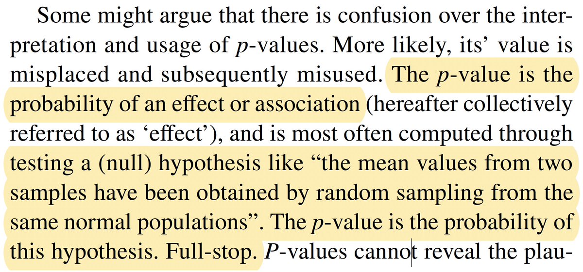 vamrhein's tweet photo. One of the worst confusions about the P-value I have ever seen printed.
https://t.co/2Iv1uTWlq3 https://t.co/qieSMsi0Dy