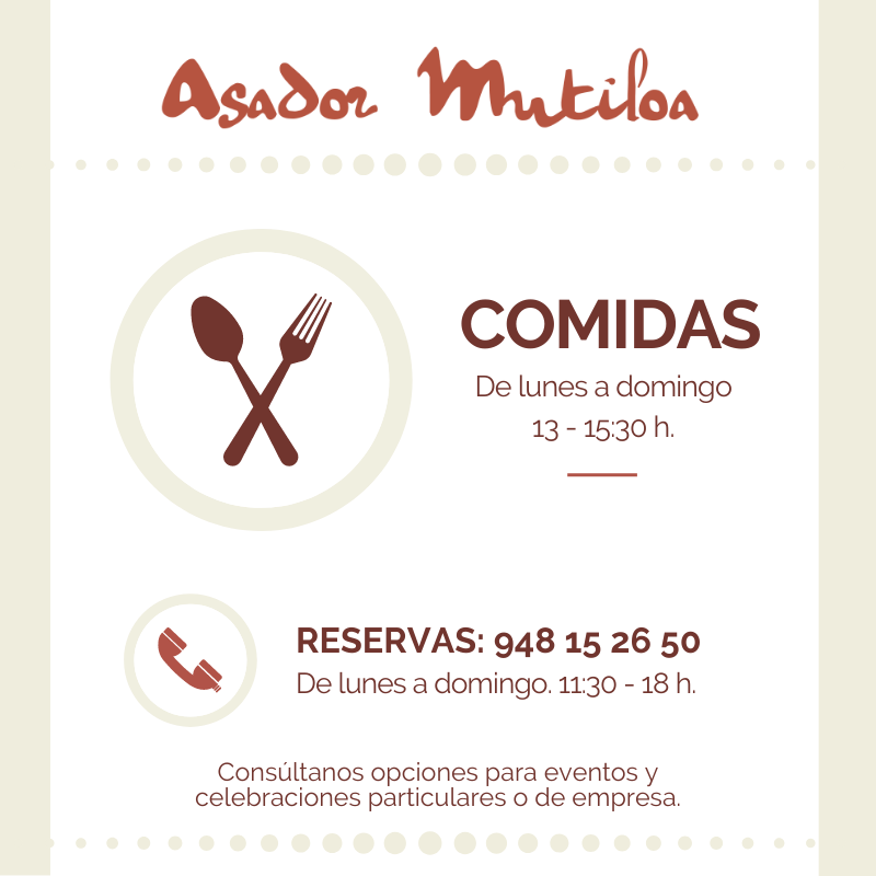 ¿Quieres venir al #Asador #Mutiloa a disfrutar de #ElSaborDeLoBueno?

Haz tu reserva en el 948 15 26 50, o consúltanos todas las posibilidades para que celebres aquí tu evento particular o de empresa.

#Restaurante #Jardín #Eventos #celebraciones #salones #Pamplona #Navarra