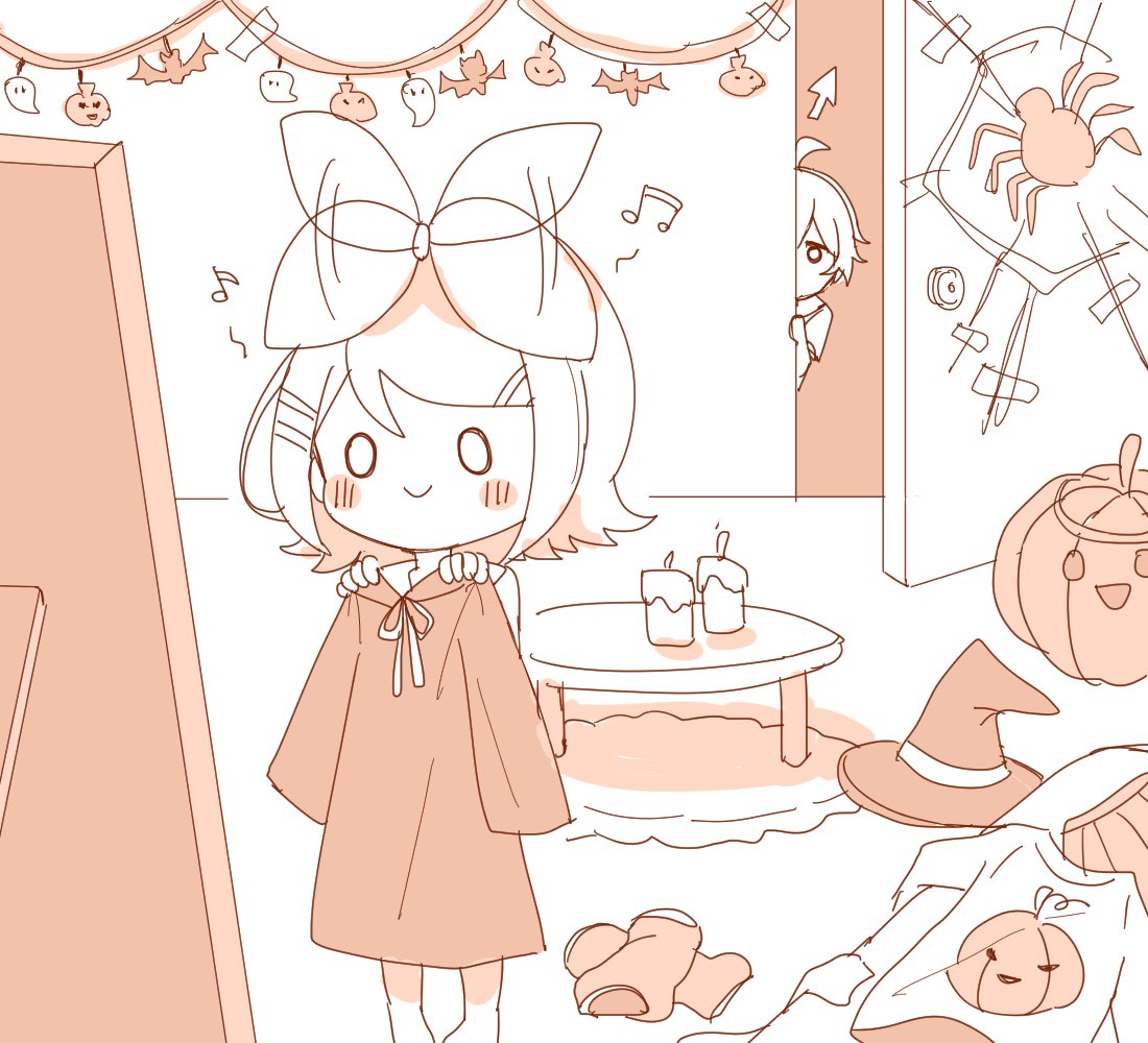 ハロウィンにワクワクしているリンちゃん 