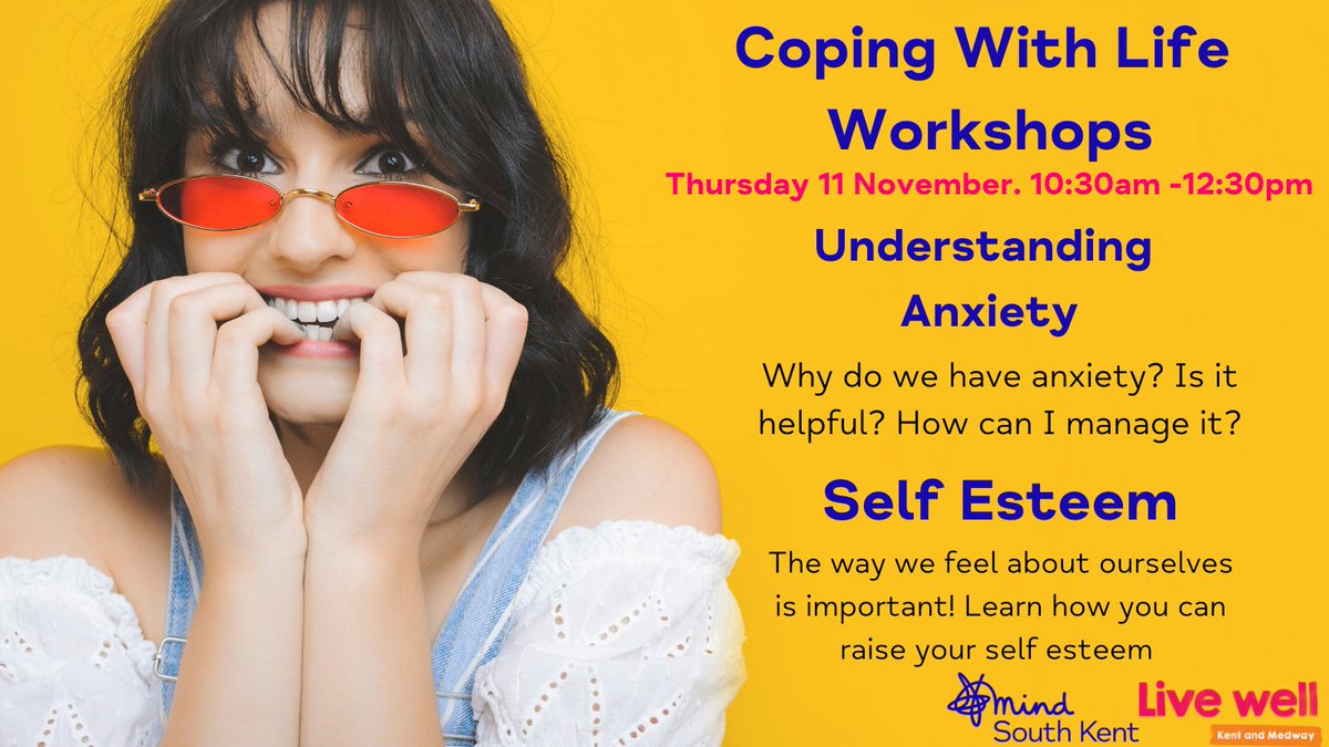 SouthKentMind's tweet photo. Coping with anxiety and self esteem issues can be overwhelming.
Our workshops in New Romney can provide you with a better understanding.
More info: https://t.co/TtCxlJQbvY
#anxiety #selfesteem #southkentmind #mentalhealth #copingwithlife #charity #newromney #livewellkent https://t.co/R2LOxVL85e