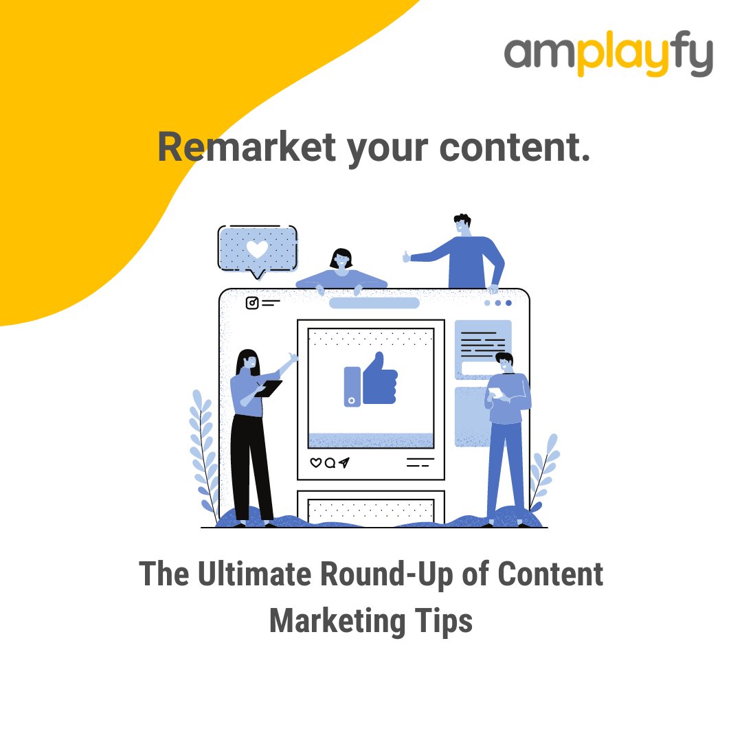 amplayfy's tweet photo. When you remarket your content, you take the content that already existed and try to re-engage users who interacted with that content but didn’t convert.
#contentmarketing #digitalmarketing #marketing#remarketing #repurpose https://t.co/OE5trp7h0J