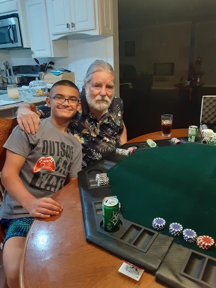 plo8monster's tweet photo. Playing poker with papa. That's right, teaching him all I know about getting lucky. :)
#Fortuitivity
He caught pocket aces and got all in plus got his call! That smirk look is priceless. https://t.co/nE9p7wQN71