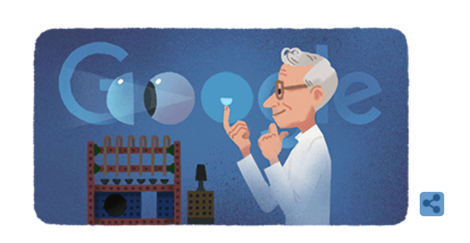 Prof Laura Downie (@drlauradownie) on Twitter photo A lovely surprise to see the "eye" themed Google search picture today, to acknowledge the 108th birthday of Otto Wichterle - the Czech chemist who is best known for his invention of modern soft contact lenses. 
#Optometry #ContactLens #Vision #Science #Chemistry #Optometrist A lovely surprise to see the "eye" themed Google search picture today, to acknowledge the 108th birthday of Otto Wichterle - the Czech chemist who is best known for his invention of modern soft contact lenses. 
#Optometry #ContactLens #Vision #Science #Chemistry #Optometrist