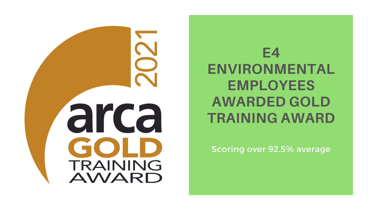 e4environmental's tweet photo. Providing you with the very best asbestos removal team. 

Our employees have been awarded the ARCA Gold training award for 2021, meaning they've scored an average of over 92.5% in their annual training. 

#asbestos #asbestosremoval https://t.co/n4R4gdzjVo