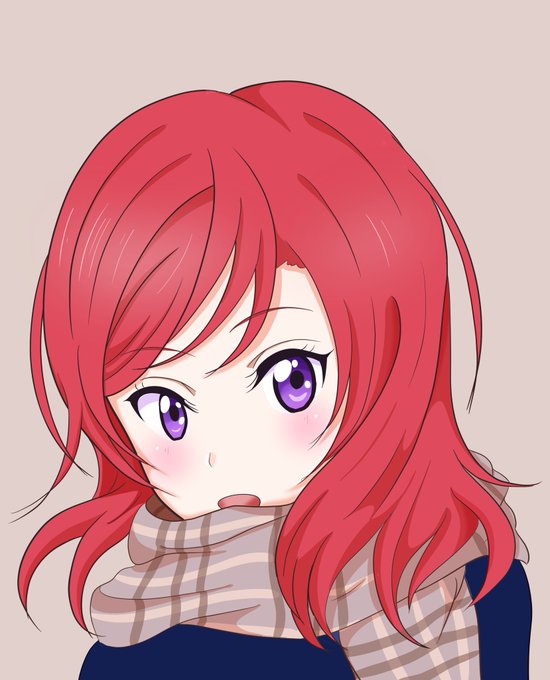 マフラーで隠したことで逆に口をどうしようか迷ったのですがせっかくなのでその差分も #秋の西木野祭り 