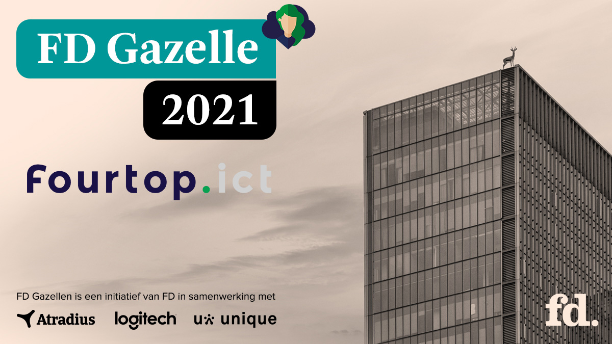 FourTOP_ICT's tweet photo. Wat zijn we trots! Voor het tweede jaar op rij zijn we een FD Gazelle! We zijn blij met onze klanten en partners en al helemaal met onze geweldige collega's van Fourtop ICT. We hebben het met elkaar als team gedaan!

#fdgazellen2021 #trots #Cloudine #teamwork #Fourtoppers https://t.co/qzYMwOrsQ6