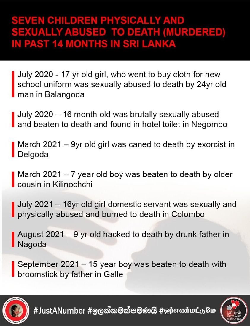 #sexualabuse #physicalabuse #children #JustANumber
#lka #childrights #childrensrights #violence