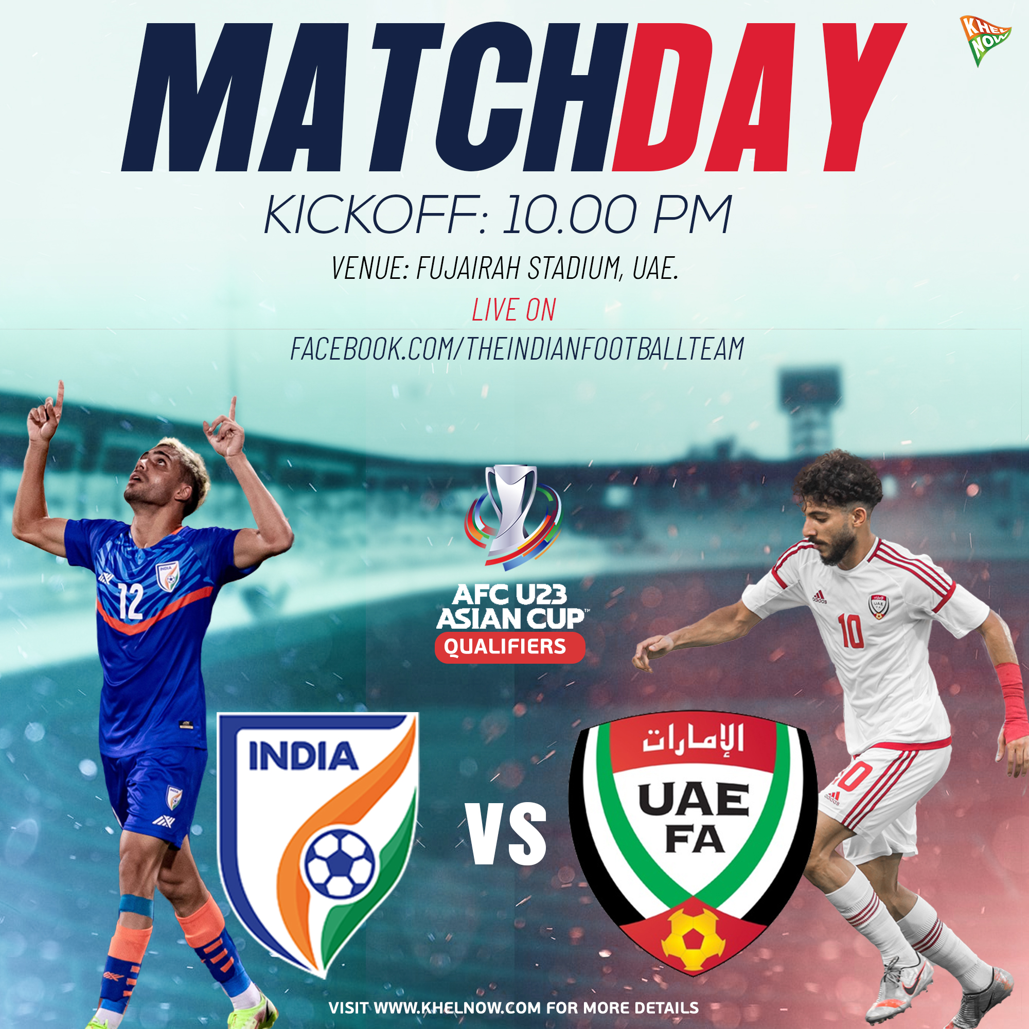 Khel Now Matchday For Indianfootball After A Good 2 1 Win Over Oman In Their Afcu23asiancupqualifiers Opener The Blue Colts Are Facing Hosts Uae Tonight Kick Off Is Just