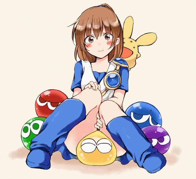 #今年も残りわずかなので今年一番伸びた絵を貼る 
「黄ぷよどいてくれ」の声をたくさんいただいたアルルでした(ぷよぷよ30周年おめでとうございます…!) 