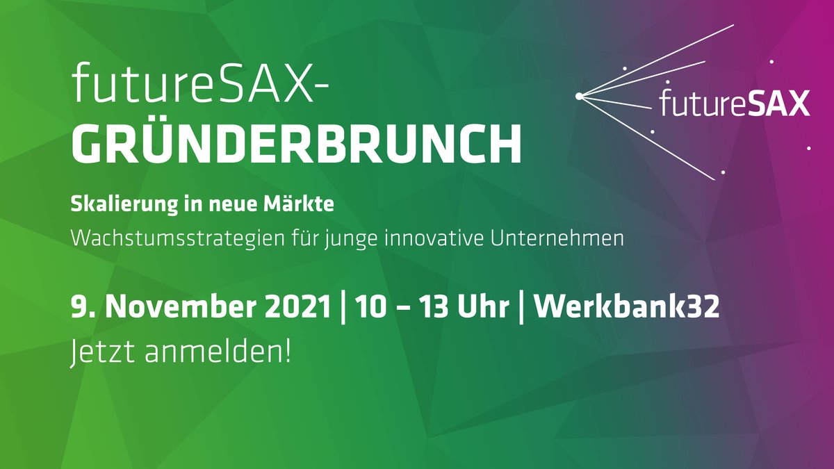 futureSAX's tweet photo. Wachstumspotentiale als junges innovatives Unternehmen nutzen: Der futureSAX-Gründerbrunch macht es möglich! Durch den Austausch mit Expert/-innen können etablierte innovative Gründende neue Einblicke bekommen. Nicht verpassen: https://t.co/9jjyNxcAYr #InnovationmadeinSaxony https://t.co/KG9Kp03ZcI