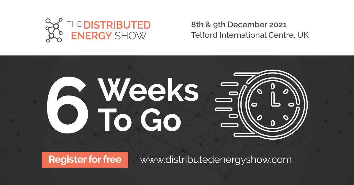 Its only six weeks to @DistribEnergy opens its doors on the 8th & 9th December at @TICTelford 

Register for free: distributedenergyshow.com/register/

#DES21 #TheDistributedEnergyShow #DistributedEnergy #FlexibleEnergy #Conference #Expo #TelfordInternationalCentre