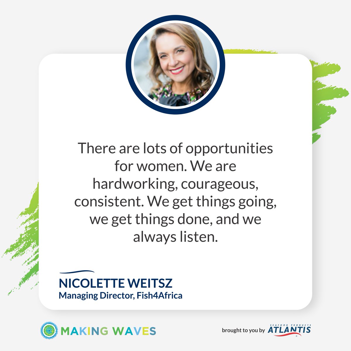 AtlantisASP's tweet photo. Nicolette Weitsz owner of @Fish4Africa4 comes across as the mother of the fishing industry. Passionate about female empowerment she says: “There are lots of opportunities for women within this sector. #OurAtlantis  #TransformingFisheries #BlueEconomy #MakingWavesZA https://t.co/JK24Rr5c7t