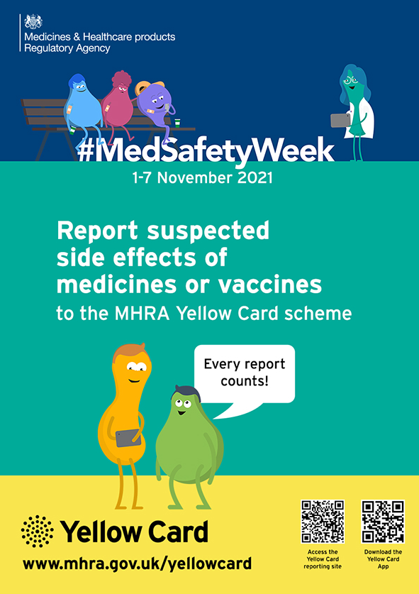 big_bapu's tweet photo. Download the #MedSafetyWeek 2021 poster for use next week https://t.co/5WnMrnKXdG to encourage the reporting of suspected side effects to the #MHRAYellowCard scheme @msonetwork @YCCScotland @YCCWales @YellowCardWM @yellowcardnw @UMCGlobalSafety. There is also an email banner. https://t.co/lFegXYpyvP