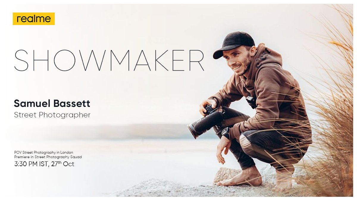 realmeIndia's tweet photo. Experience the feeling of being a real street photographer with the real showmaker Samuel Bassett.
Head to our #realme Street Photography Squad Facebook group at 3:30 PM, today and stand a chance to #GoToExplore London city.
Join here: https://t.co/vnW3xHizlp https://t.co/rHmNYdWik7