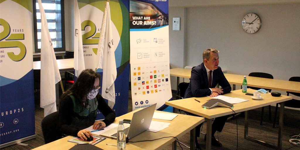 PostEurop's tweet photo. Our 2021 #PostEurop Philatelic Forum has started!
Interesting presentations & discussions ahead, to debate the current and future challenges of European #phylately.
#stamps #postalindustry https://t.co/F0gPWCJ6Gk