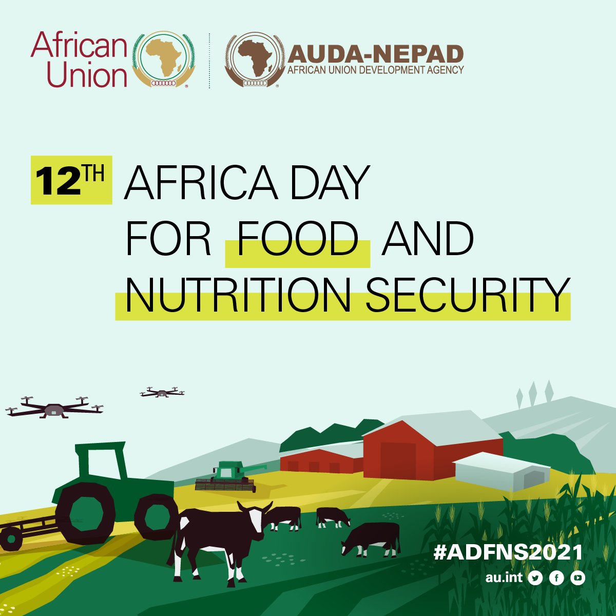 Join us, on 28th &amp; 29th October 2021, pas we commemorate the 12th Africa Day for Food and Nutrition Security #ADFNS2021. Let us renew our commitment to #EndHunger and #Malnutrition on our continent
