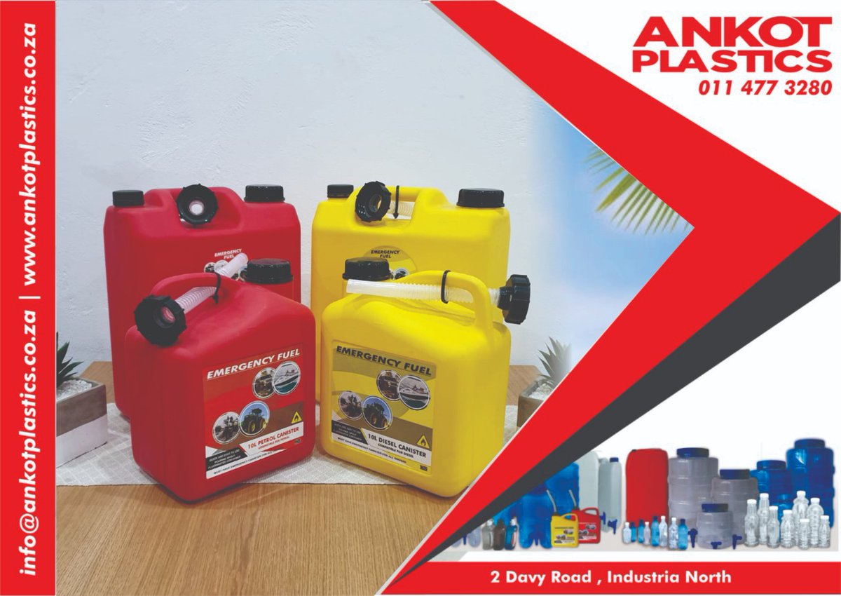 AnkotPlastics's tweet image. Everybody needs a jerry can eventually. Get your HDPE jerry cans from Ankot Plastics next time you go looking. Durable &amp;amp; brightly coloured jerry cans are here to save the day. bit.ly/3DXZXfr

#AnkotPlastics #jerrycans #plasticstorage #hdpecontainers