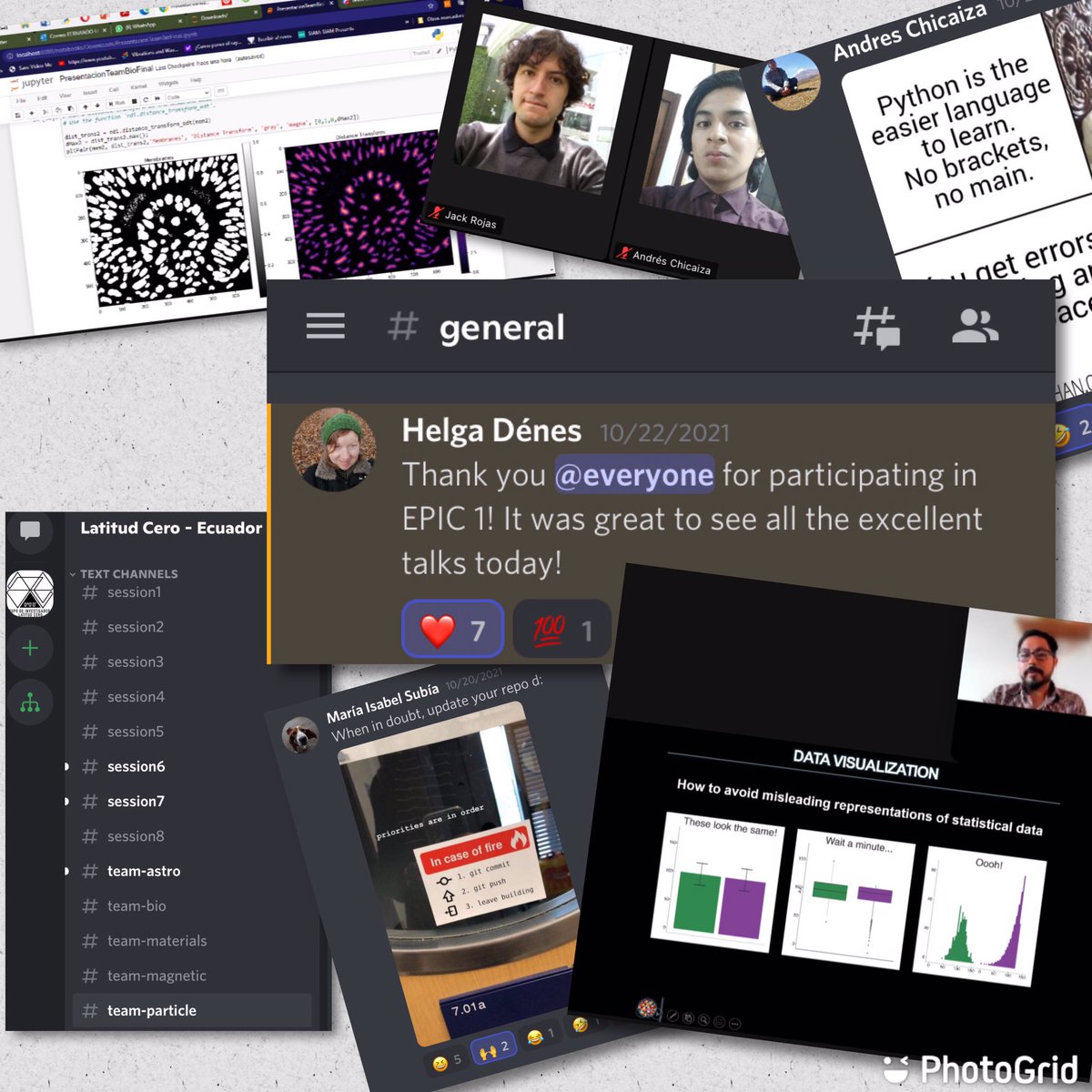 CienciaLatitud0's tweet photo. Gracias a l@s participantes por ser parte de la primera edición de la Escuela de Programación para la Investigación Científica #EPIC1 #EPIC2021 y gracias al @EncuentroFisica @EPNEcuador por la apertura. 📢 No se pierdan las siguientes ediciones! https://t.co/JykVYVrC7c
