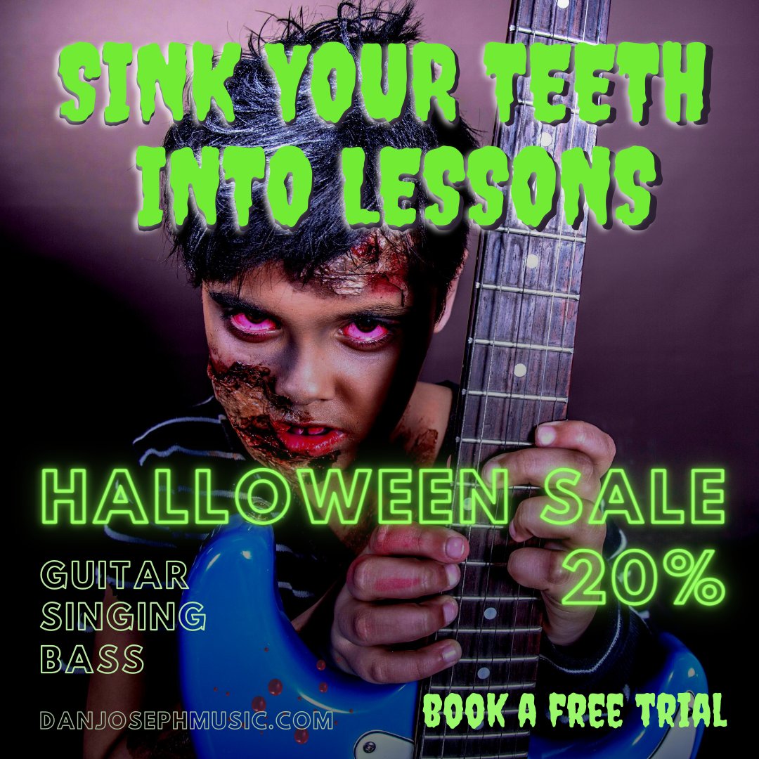 test Twitter Media - Has your Guitar or Singing hit a blood curdling bump in the road? Does your Rock monster need an activity for the holiday? Get your revolting Riffs nailed in time for Halloween. Free trial and lessons for only £20. Book your free trial today. Email Dan https://t.co/h8JaFs0koM https://t.co/sIipiHdxTb
