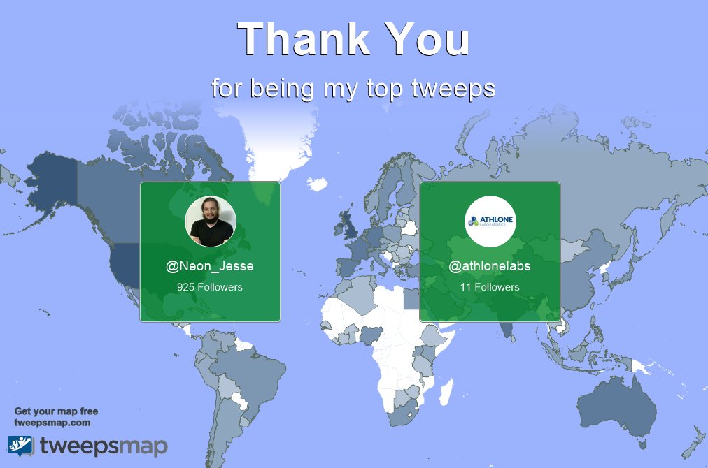 Special thanks to my top new tweeps this week @Neon_Jesse, <a href="/athlonelabs/">@AthloneLabs</a>