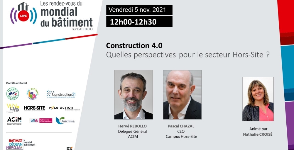 Quelles perspectives pour la Construction #Horssite en France avec deux études présentées par Hervé REBOLLO de l'#ACIM et Pascal CHAZAL #CAmpushorssite sur #Batiradio
Pour s'inscrire offer.batiradio.com/inscription-rd…