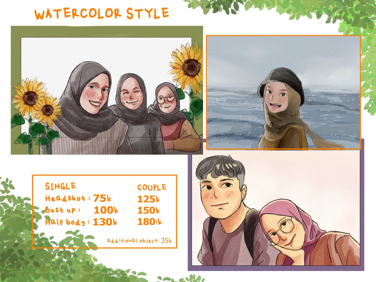 meetmealvi's tweet photo. 🧡 [RT sangat diapresiasi] 🧡

Hiii, abis pada gajian ya? Ehehe 😆 aku buka komis buat lokal aja niiih. Ada style painting dan watercolor, silakan bagi yg tertarik bisa DM aku. Slot tidak terbatas, pokoknya sampe aku capek aja 😌👌🏻

Diskon 10% bagi peng-komis (?) pertama 😘 https://t.co/ZmTi694OyT