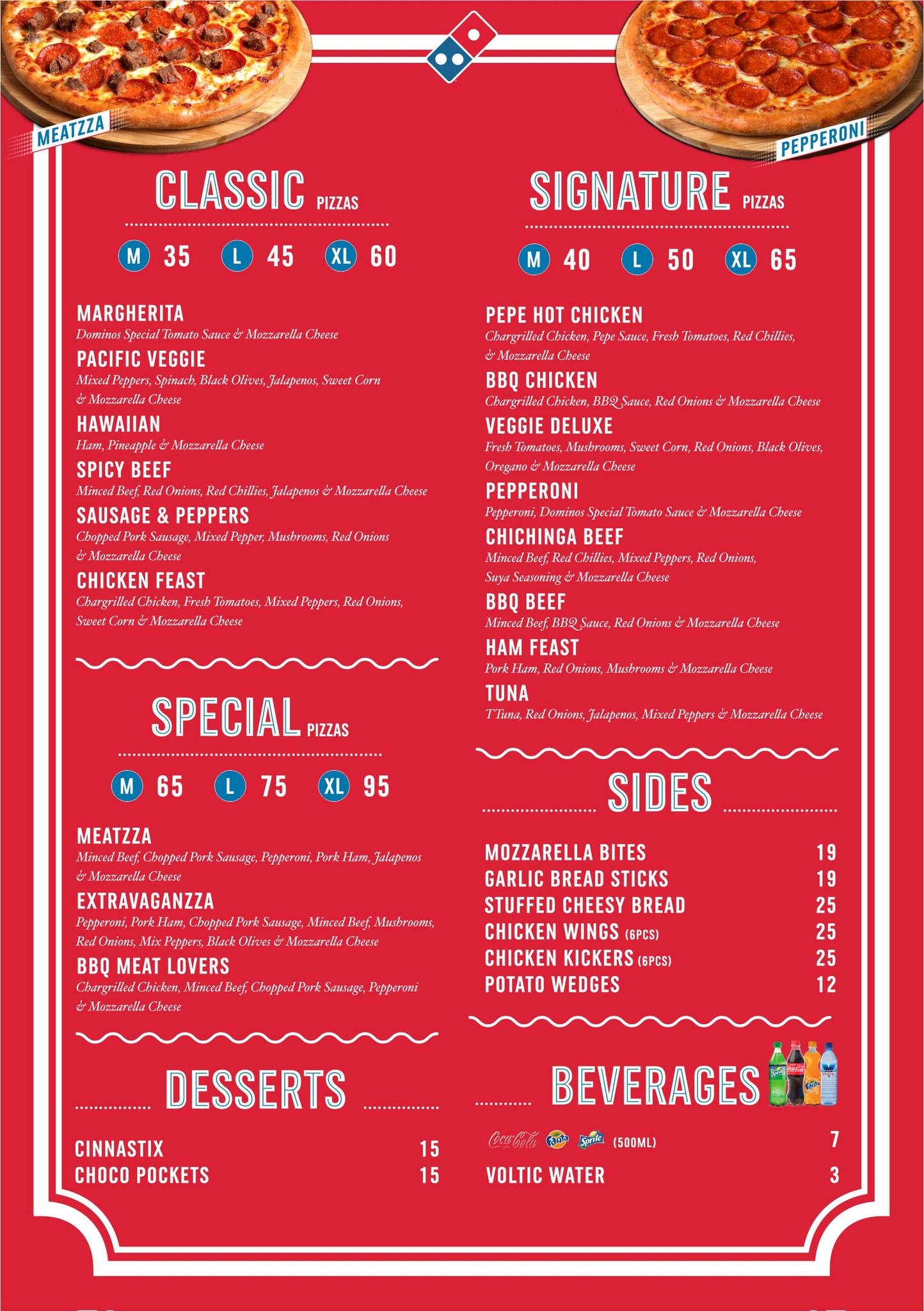 Domino's pizza menu and prices deals