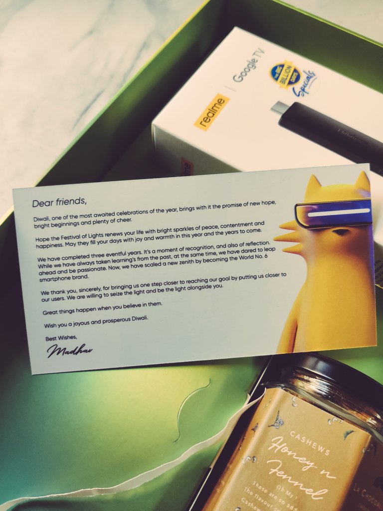 Thank you <a href="/realmeIndia/">realme</a> 
for the festive season greetings!