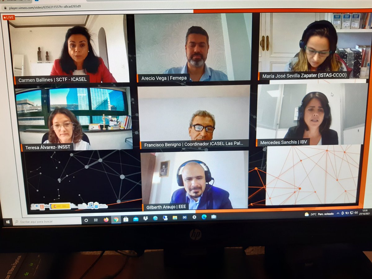 ICASELcanarias's tweet photo. #SemanaEuropeaRESST
"Mesa de diálogo y participación #ERGOpar 2021"
Modera: Carmen Ballines #ICASEL y Arecio Vega @FEMEPA_LP
Panelistas:
Benigno López Coord.º de Ergonomía y Psicosociología ICASEL-LPA Mª José Sevilla  Técnica de #PRL @ISTASCCOO

Directo👇https://t.co/q7ZhM7tlBa https://t.co/N664NvpQpE