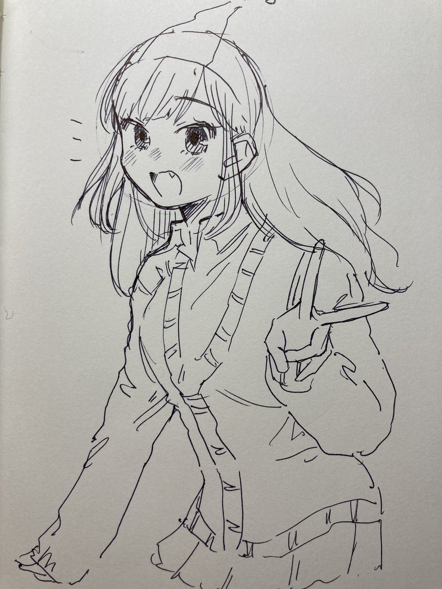 昨日、電車乗ってる時前に立ってたお兄さん、立ったまま寝ててめちゃくちゃグラんグラんしてて、笑ったらあかんと思えばおもうほどワロけてきて、これはあかんと思って急いでノート開いて落書きした。
これはそういう絵です。 