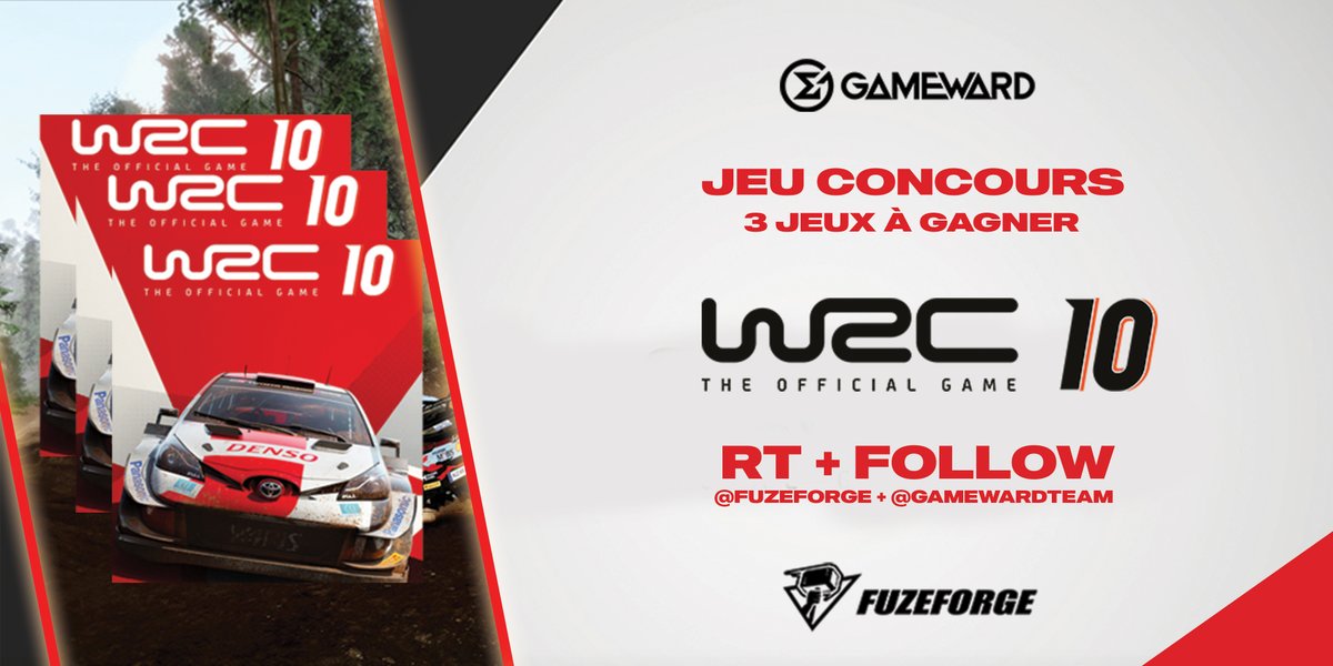 GameWardTeam's tweet image. C'est l'heure du #CONCOURS 😍

Avec notre partenaire @FuzeForge, tentez de gagner 3 jeux WRC 10 pour toujours plus de drifts dans la dirt 🏎️

Pour participer rien de plus simple : RT + Follow @FuzeForge et @GameWardTeam 

📅 Tirage au sort le 29/10/2021