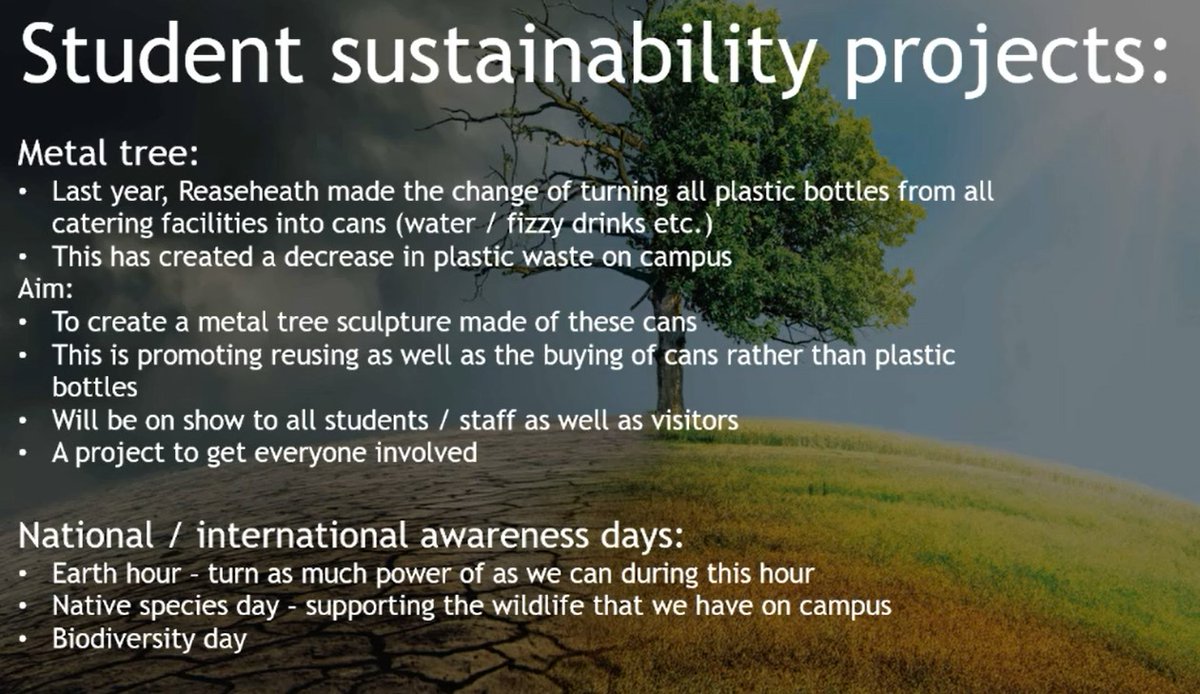 Reaseheath's tweet photo. We are now hearing from our very own Ross Fuller, from the Reaseheath Sustainability Society

Ross has been presenting us with an overview of the #sustainability projects students have been working on https://t.co/2QKGA6EckN