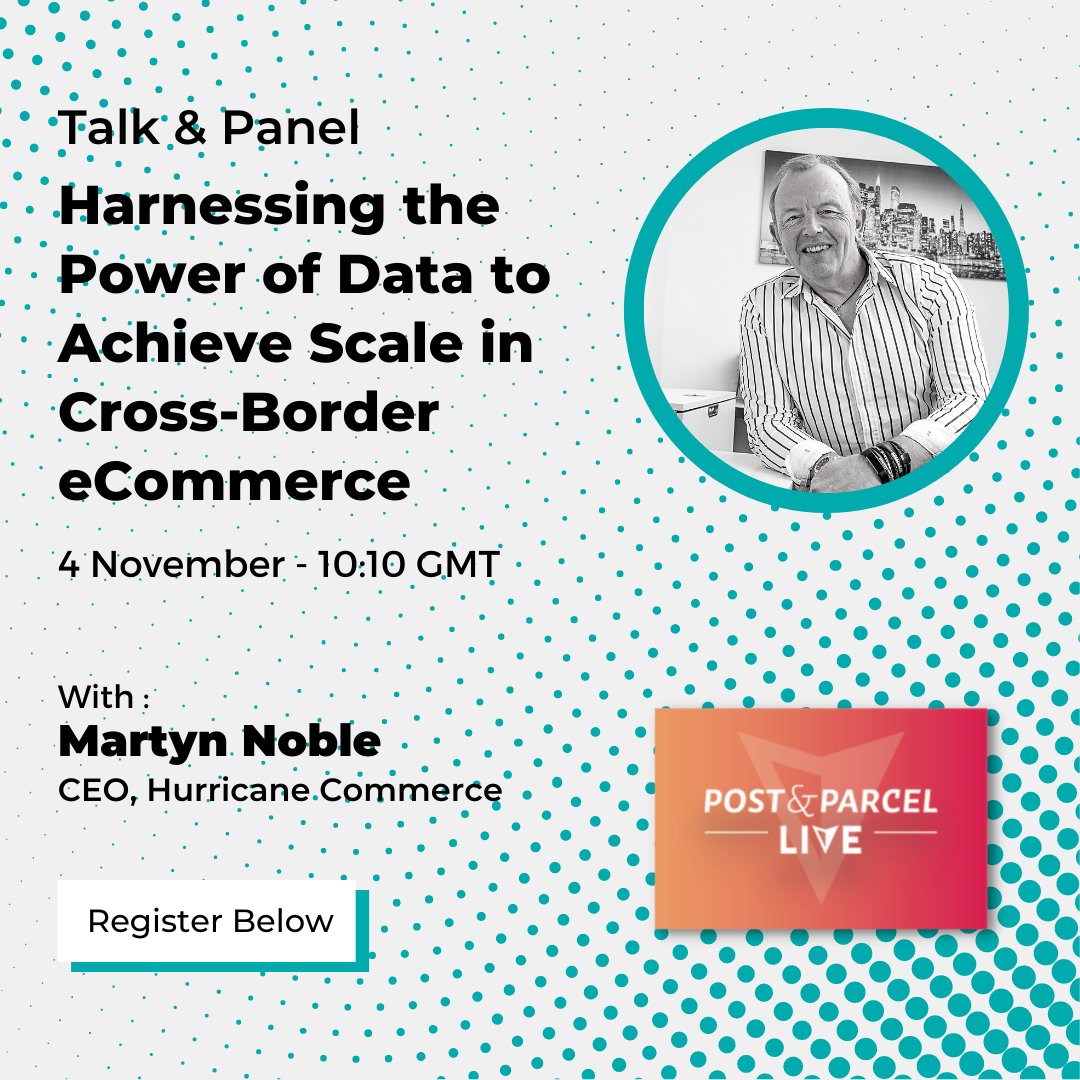 hurricanecmrc's tweet image. Hurricane&apos;s CEO Martyn Noble will be giving a talk during the &apos;Exceeding cross-border expectations and embracing opportunities&apos; section next week.

Click the link below to register for this event and listen to Martyn:
buff.ly/3Ec1uP3

#ecommerce #postandparcellive
