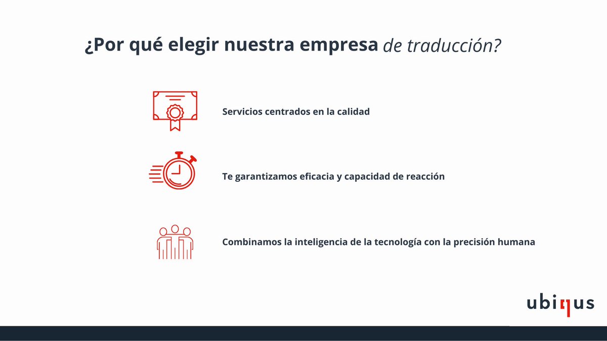 UbiqusSpain's tweet photo. ¿Por qué elegir Ubiqus para tus traducciones e interpretaciones? 

🔹 Traducciones de calidad
🔹  Eficacia y capacidad de reacción
🔹 Combinamos la inteligencia de la tecnología con la precisión humana

Descubre más sobre Ubiqus en nuestra página web 👇https://t.co/HInhL5uLrW https://t.co/NuvSrpgWfM